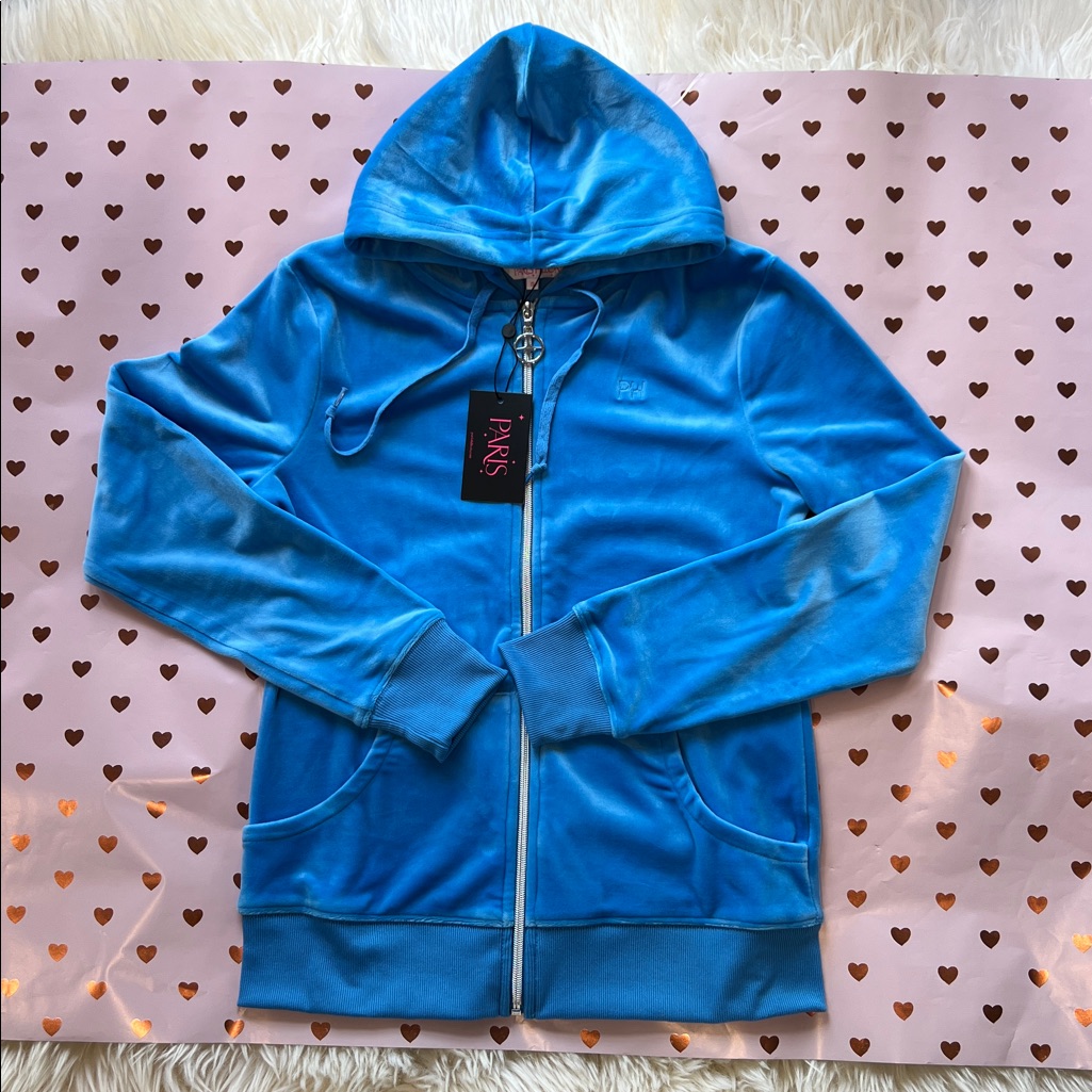 Paris Hilton Blue Hoodie